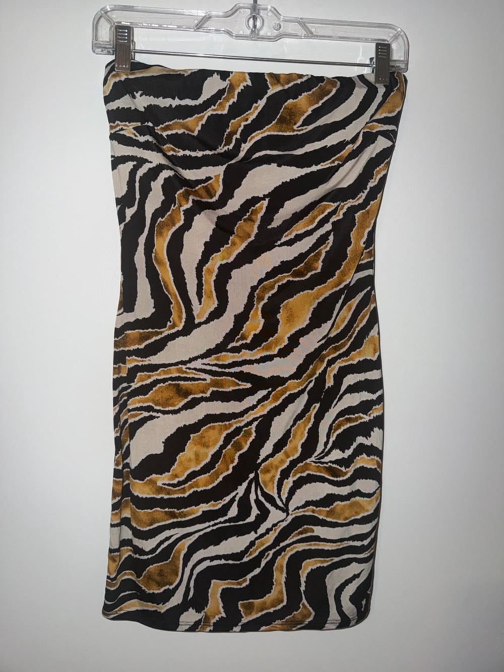 SABORA Matching Tiger Animal Print Bolero Shrug Strapless Mini Dress Set